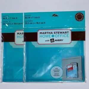 Set of 2 Martha Stewart Home Office Avery Pocket, 8” W x 7.25” H